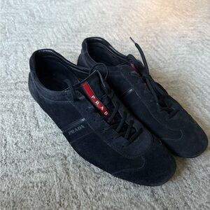 Prada Men's blue Suede Sneakers